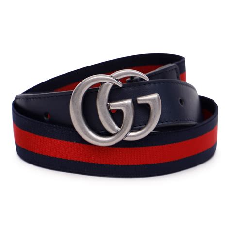 blue and red Gucci belt